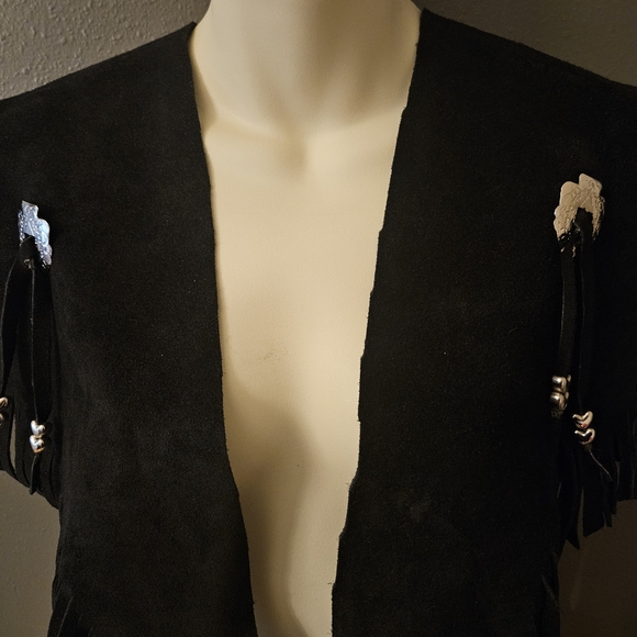 Fringe Vest Western Leather Shawl - Picture 4 of 4